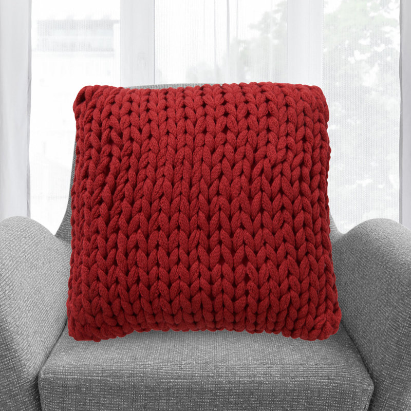 Reversible Throw Pillow, Burgundy