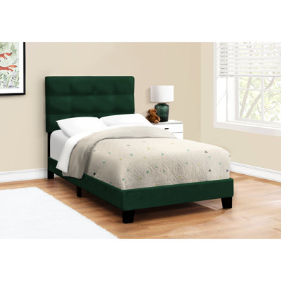 Twin Size Velvet Upholstered Bed With Accents For Style Cool Frame Upholstery Youth