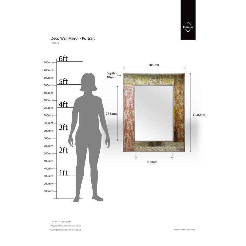 Anner Solid Wood Flat Wall Mirror
