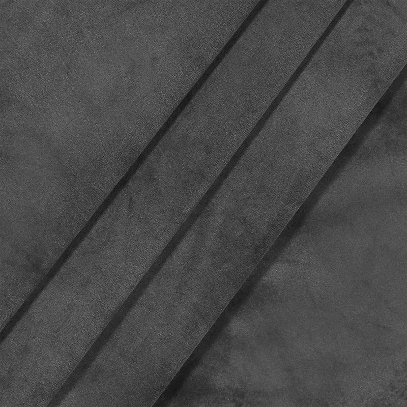Myron Heavy Crushed Velvet Eyelet Room Darkening Thermal Drape Curtains, Charcoal, 168cm Width x 228cm Drop