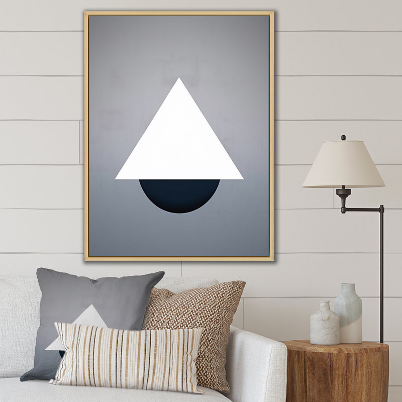 Retro Harmony Geometric In Blue - Impression sur toile géométrique moderne, H 20 po x l 12 po x P 1 po