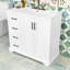 Meuble-lavabo en bois avec lavabo, 3 tiroirs et tablette réglable