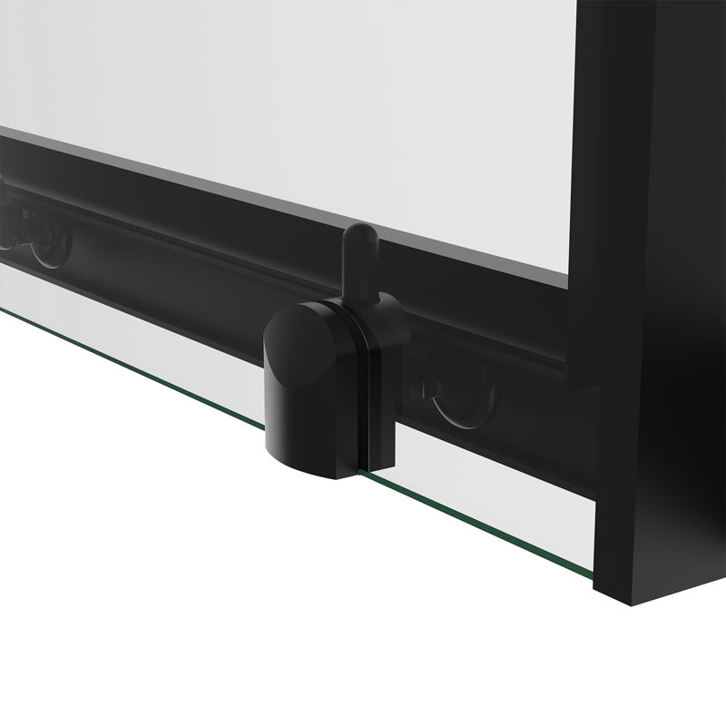 Aument Bathroom Shower Enclosure Cubicle Double Sliding Door with 800mm Side Panel Screen - 1900 x 1600 mm, Black