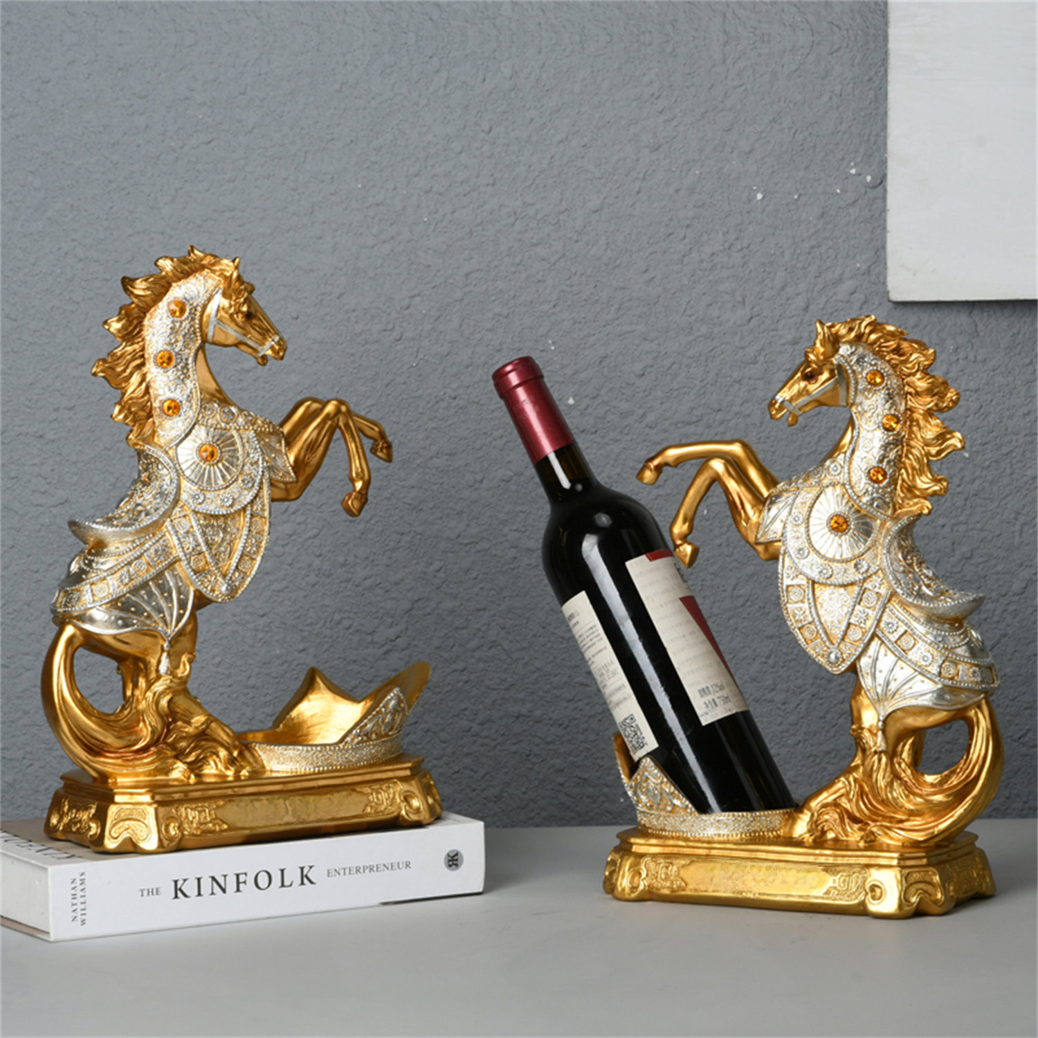 House of Hampton® Anvit Tabletop Wine Bottle Rack Gold | Wayfair