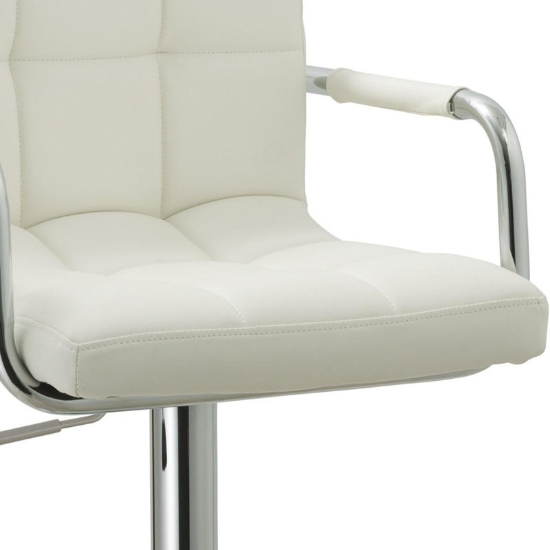 Tabouret de bar contemporain réglable, Blanc
