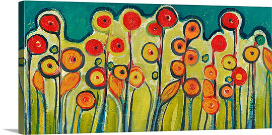 Nolani nouvelle croissance en fleurs - impression, H 30 po x l 60 po x P 1,5 po, Toile