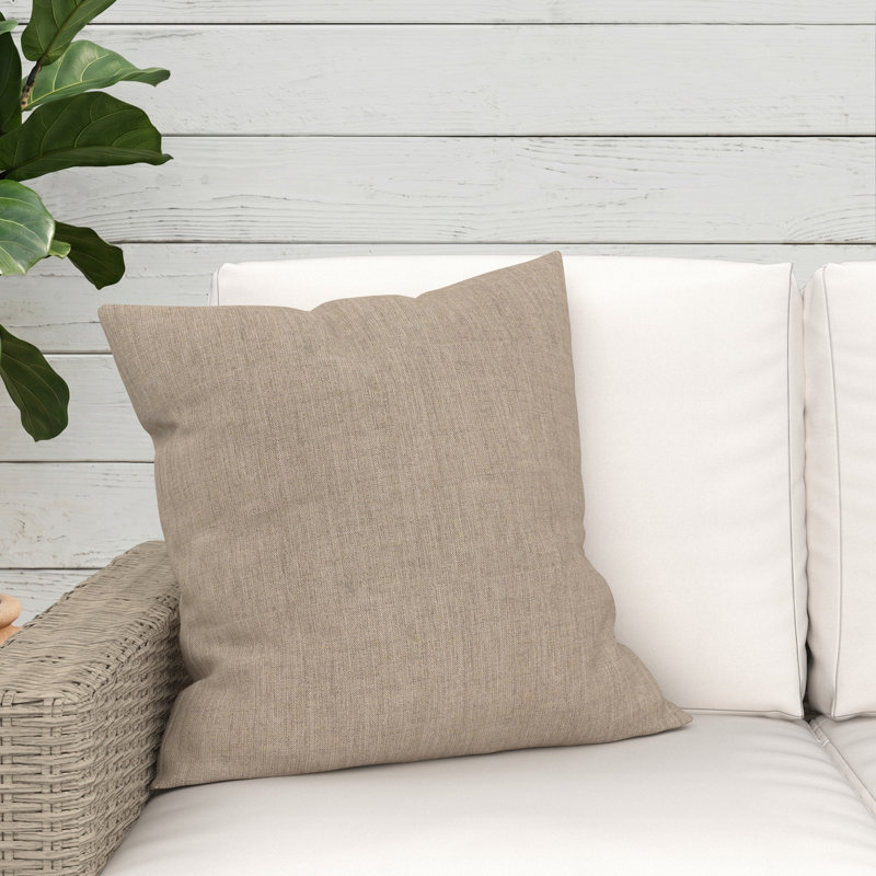 Jem Gabi Sunbrella® Indoor/Outdoor Throw Pillow, Square 20", Cast Ash Sunbrella® Plainweave