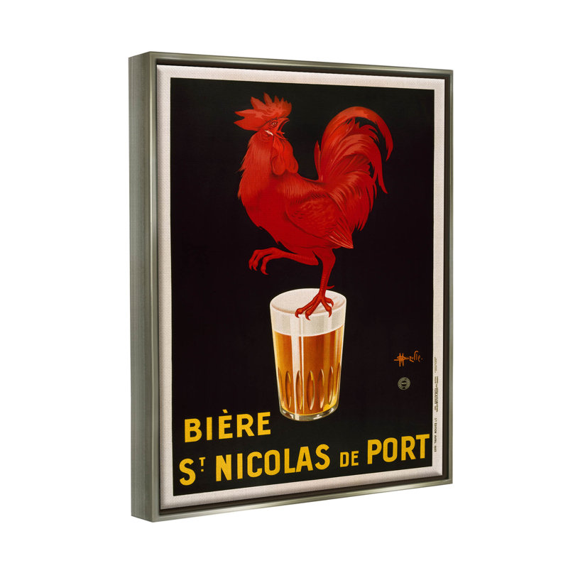 Art de giclée de bière rétro par Marcus Jules, H 31 po x l 25 po x P 1,7 po, Cadre flottant gris lustré