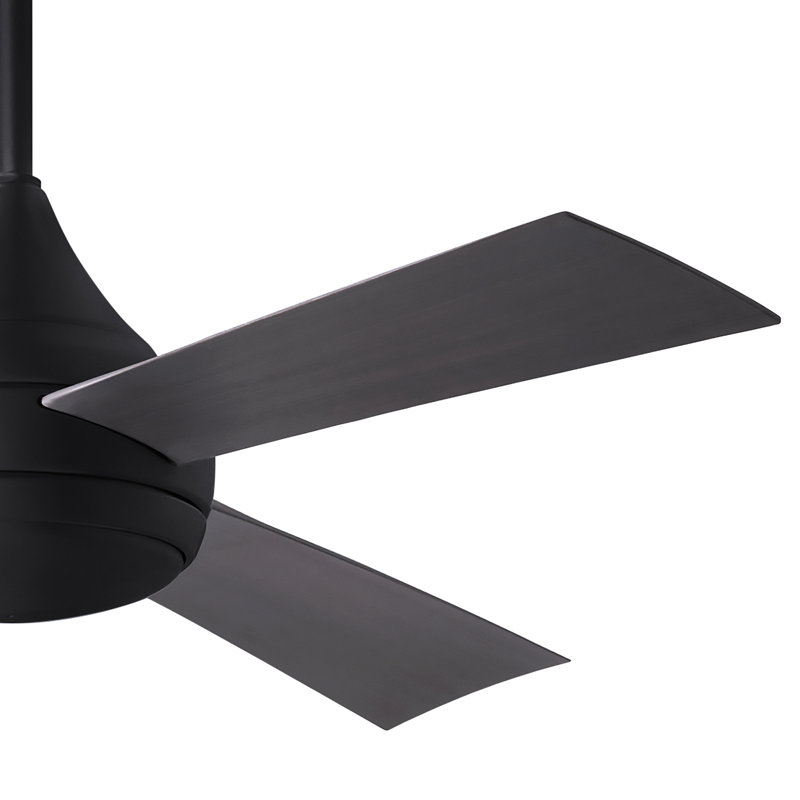Donaire LED Outdoor Downrod Ceiling Fan, Matte Black, Brushed Bronze