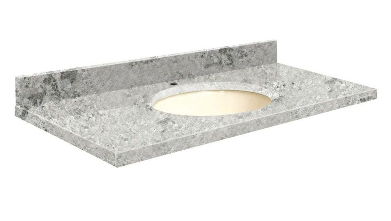 Dessus de salle de bain simple 49 po meuble-lavabo, Monotrou, Biscuit, Passage de portage
