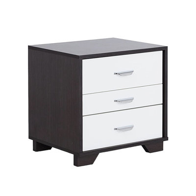 3 Nightstand In Black And White - Create A Stylish Bedroom With 3 Drawers For Charming