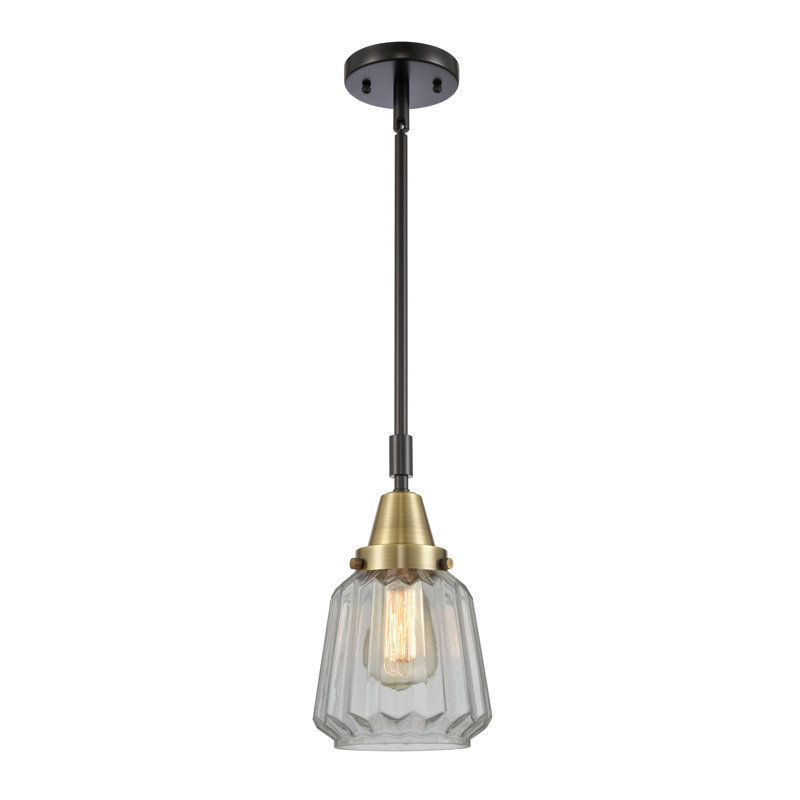 Caggiano 1 - Light Single Pendant, Clear, No Bulb Included, Black Antique Brass