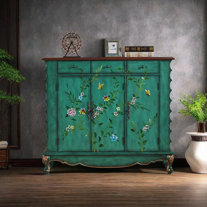 Elegant painted multi-functional accent cabinet