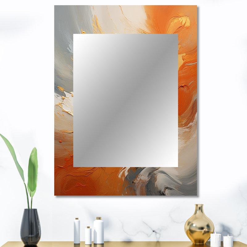 Golden Golden Surge - grand miroir abstrait en spirale, décor de miroir mural unique moderne et contemporain, impression d'art en métal