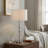 26.6" Modern Metal Table Lamp with White Fabric Shade-493606542-493606538