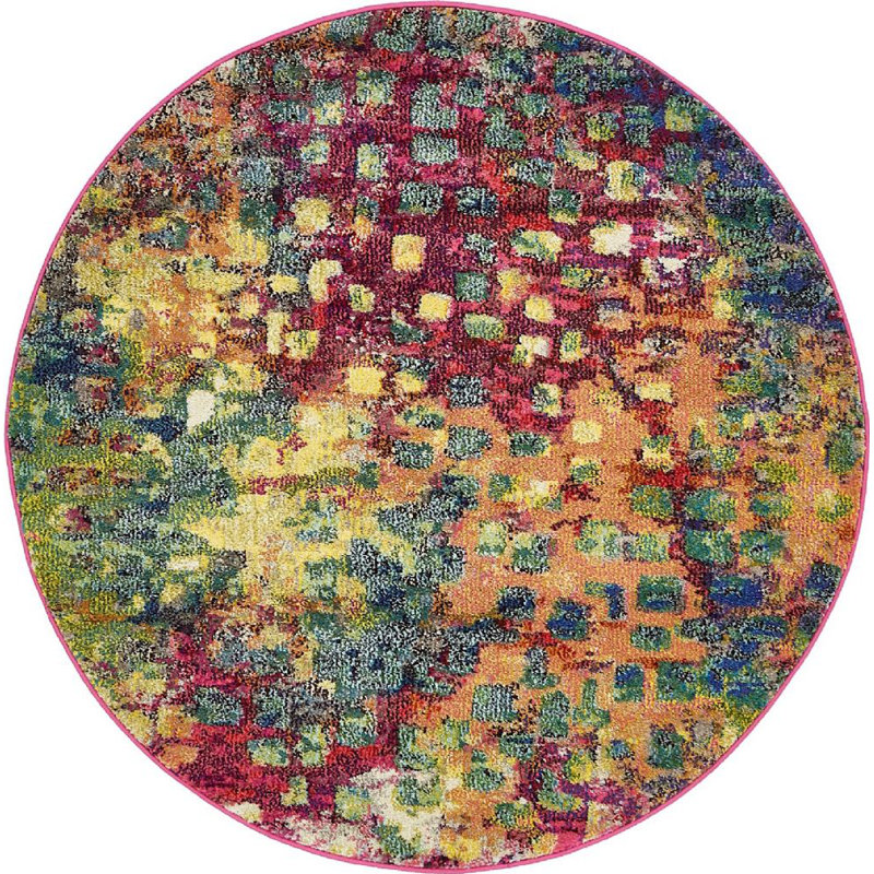 Meadow Abstract Indoor Rug, Round 8'