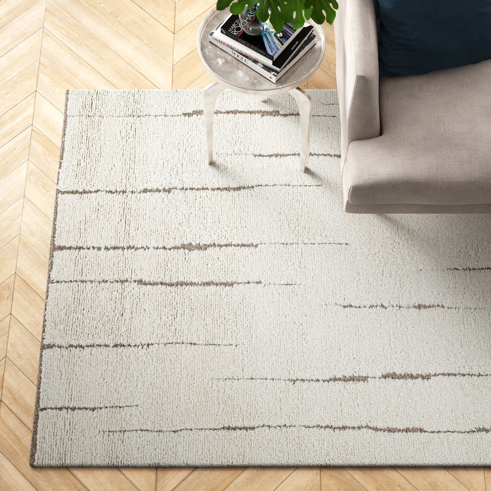 Keagan Hand-Tufted Abstract Wool Rug, Rectangle 6' x 9'