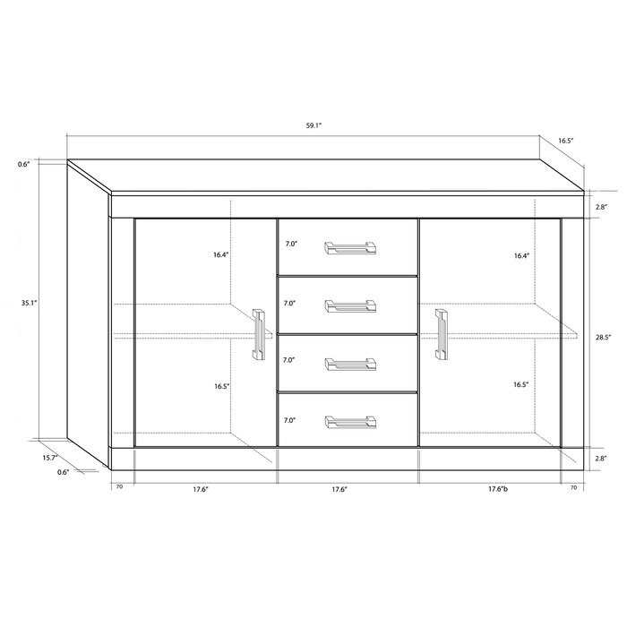 Orren Ellis Barberton 59'' Sideboard | Wayfair