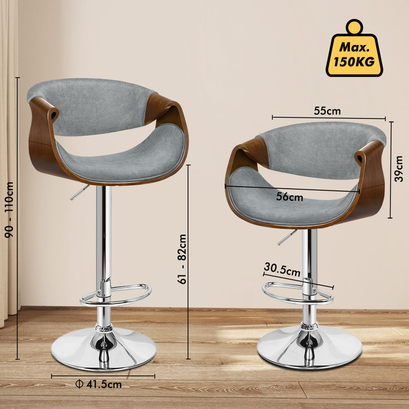 ALFORDSON Bar Stool Armrest Swivel Pub Breakfast Counter Chair