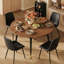 Ensemble de salle à manger extensible en bois, de forme ronde à ovale, de style moderne du milieu du siècle, composé de 7 pièces et de chaises rembourrées.-546181137