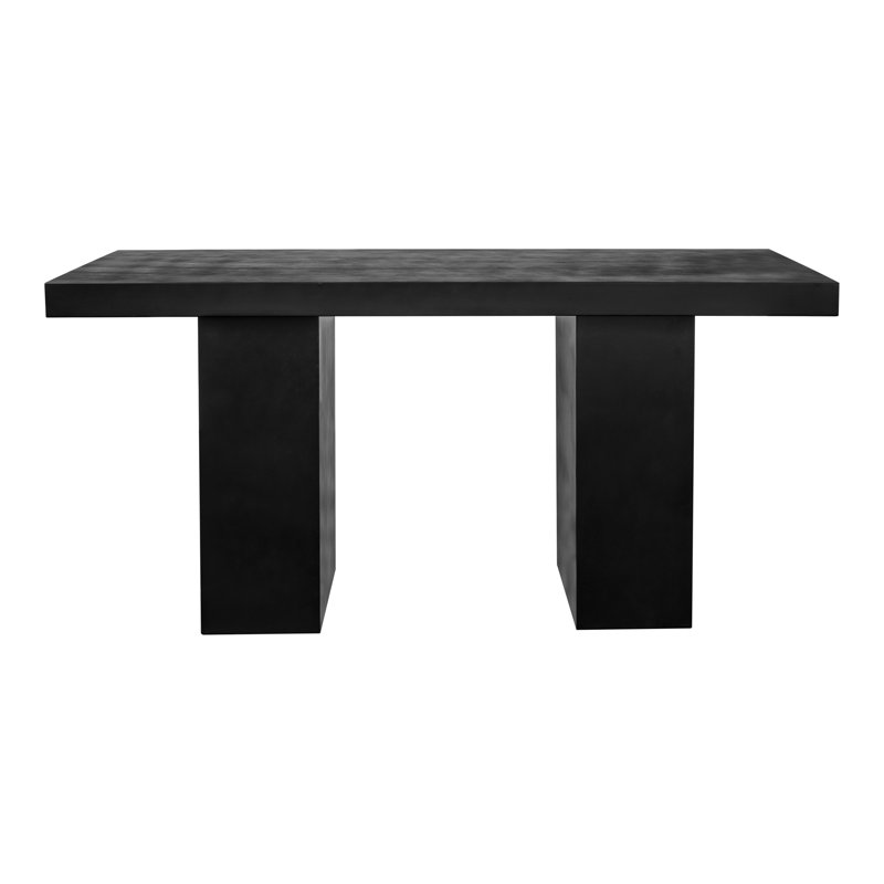 Aurelius Outdoor Dining Table, Black Fiber-Reinforced Cement