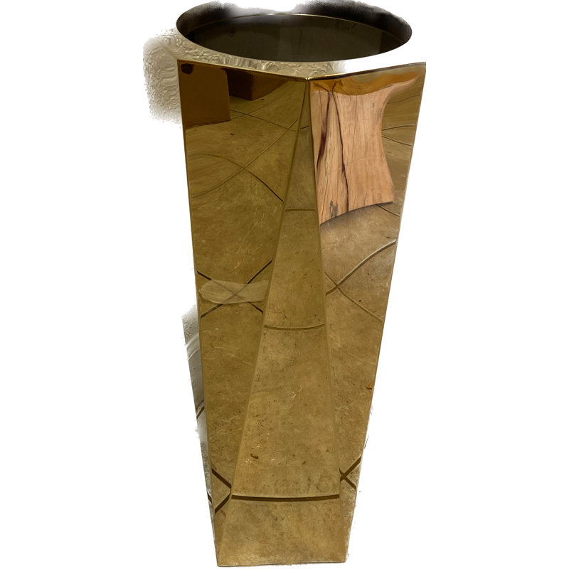 29" Prism Goldtone Metal Planter