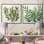 Feuillage olive minimaliste à feuilles - ensemble de 2 feuilles de collage carré