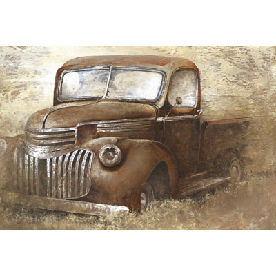 Old Broken Down Truck 1 Piece Wrapped Canvas Wall Art