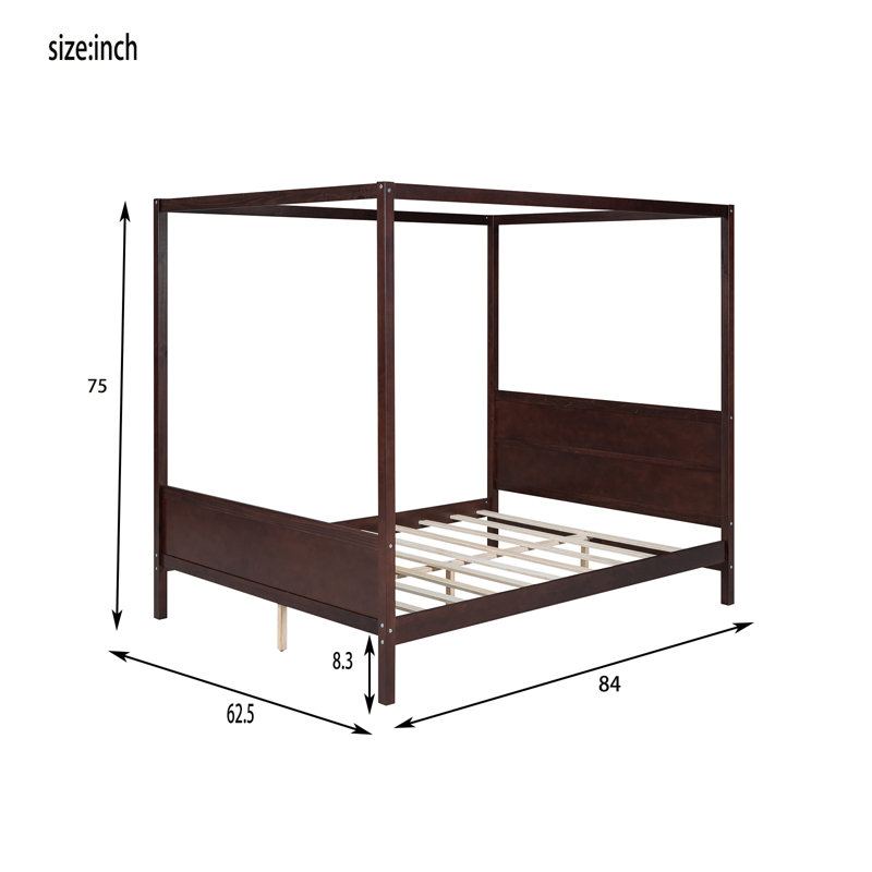 Sasja Queen 75'' Platform Bed, Espresso