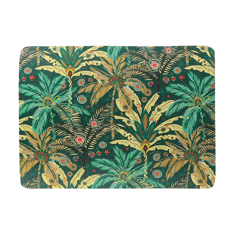 Decorative Bath Mat 24x18 – Ultra Absorbent Quick Dry Rug with Anti-Slip Rubber Backing, Green/Yellow/Red Tropical