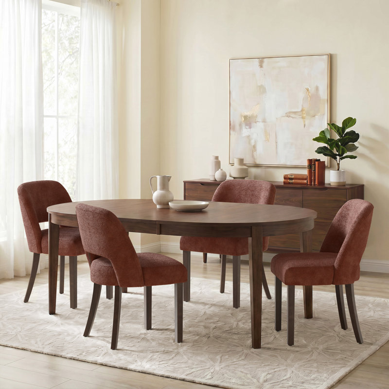 Chaise rembourrée en chenille moderne avec pieds en bois massif, chaise d'appoint Mid-Century pour cuisine et salle à manger