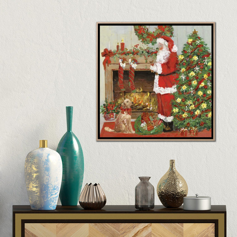 «Santa's Helper», reproduction d'art sur toile encadrée, Beige, Reproduction encadrée sans passe-partout, H 18 po x l 18 po
