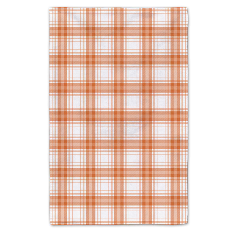 Torchon à carreaux, Orange / blanc