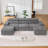 Boneless 134" W Modular U-Shaped Compression Sectional Sofa-278847347