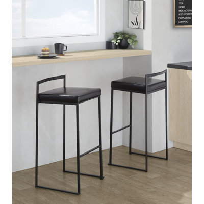 Brieon Upholstered Counter Stool with Metal Frame