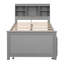 Twin Size Platform Bed With Storage Headboard, USB, Twin Size Trundle And 3 Drawers, Grey-554076496-554076497