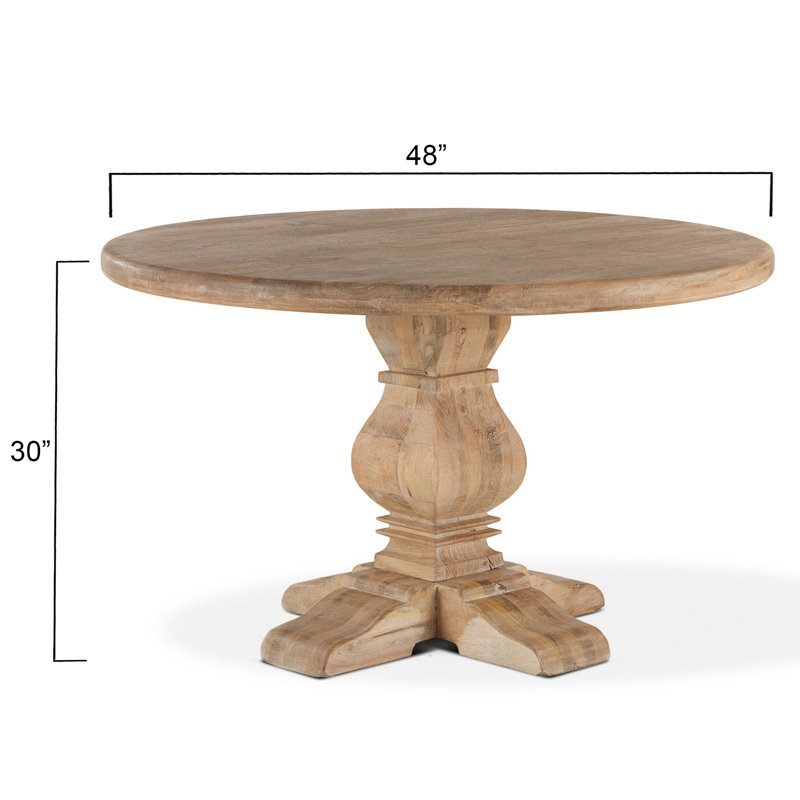 Lyons Round Solid Wood Dining Table, 48" W x 48" L