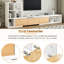 Meuble télé blanc extensible avec étagères à 3 niveaux, espace de rangement réglable pour console de télévision de 110 po, tablettes, armoires et bois-803298954