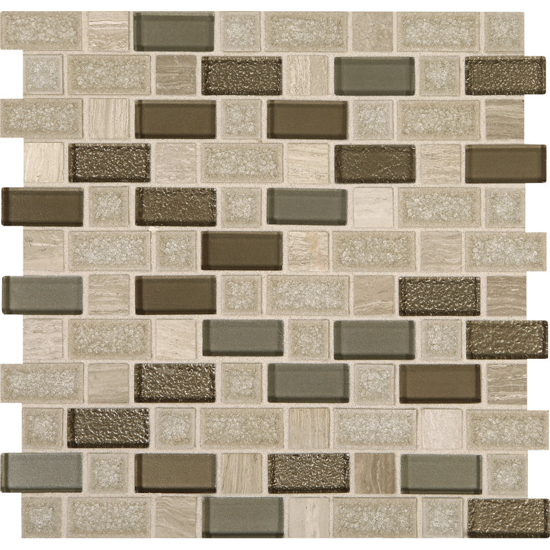 Carrelage mosaïque en pierre, en verre et en céramique de 12 po x 12 po Itona (ensemble de 10) (9,90 pieds carrés par carton)