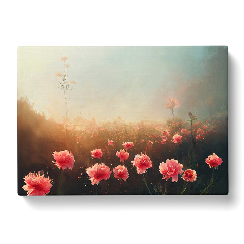 Pretty Carnation Flowers - Wrapped Canvas Print, 50cm H x 76cm W x 3cm D