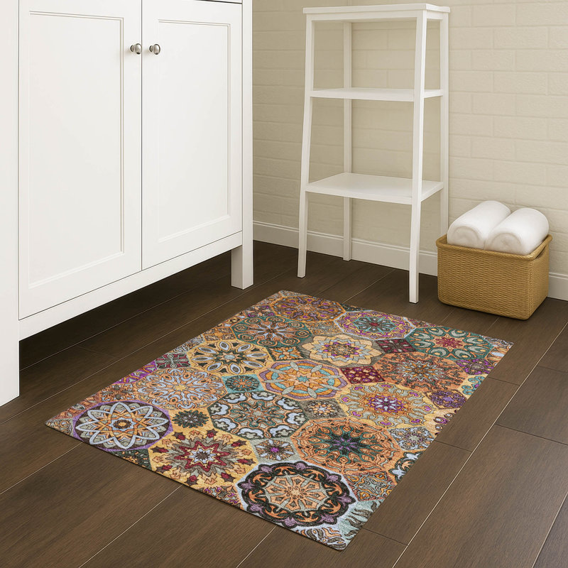Machine Washable Indoor/Outdoor Chantille ACN2729 Americana Rug, 1'8" x 2'6", Orange