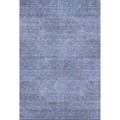 Premium Machine Washable Prisco Blue Rug