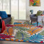 Tapis or, vert et bleu à motif floral pour l'intérieur et l'extérieur Eaglin-205618683
