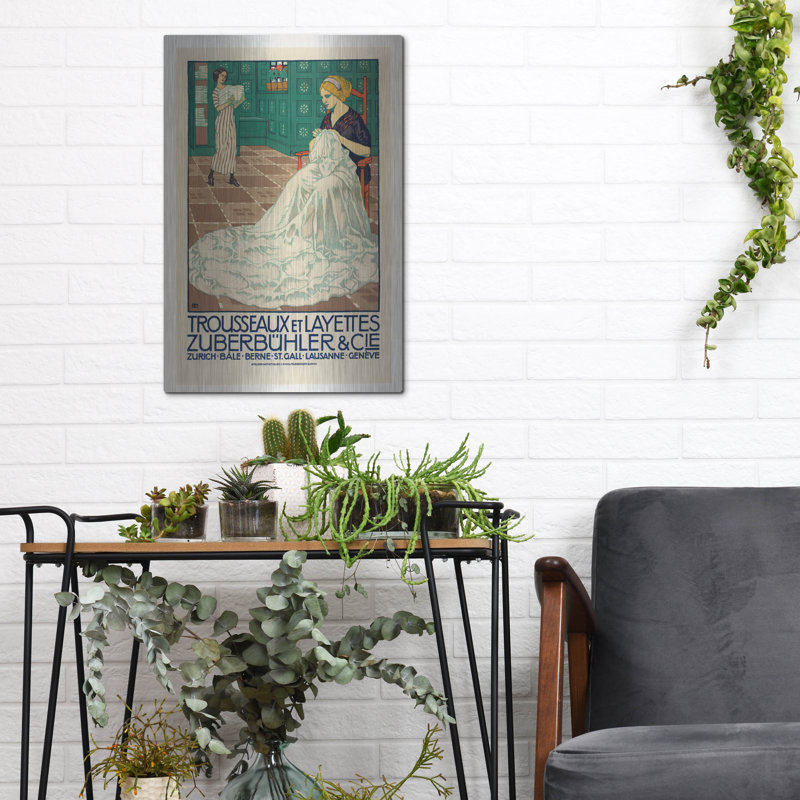 «Zuberbuchler & Cie» par Vintage Posters, art mural en métal, H 16 po x l 12 po