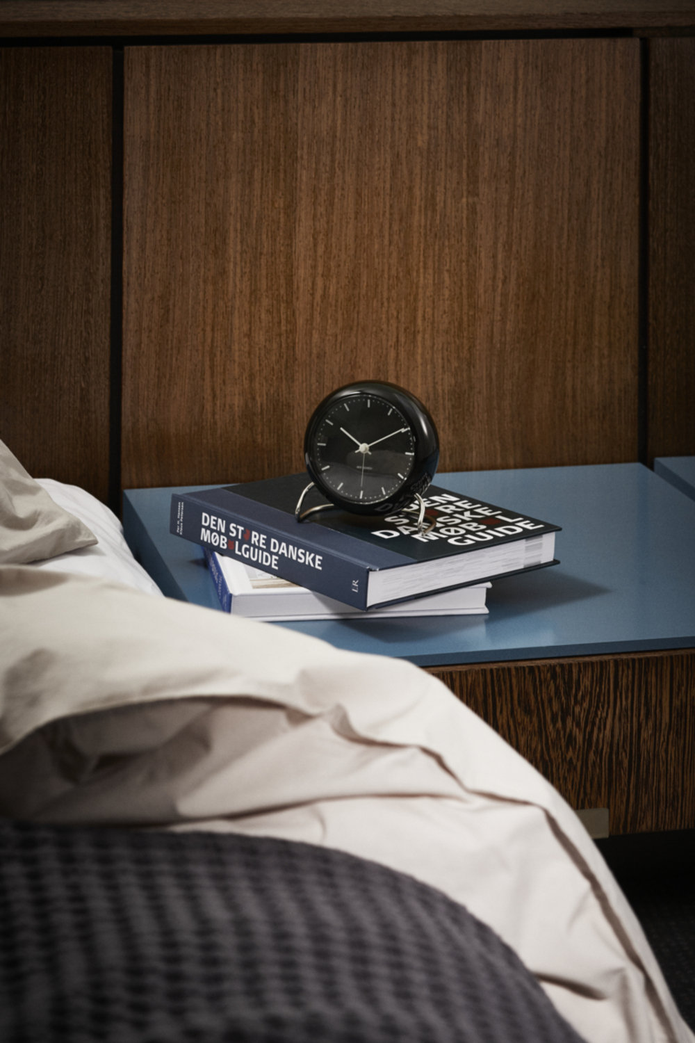 City Hall Electric Alarm Clock, Black/Silver