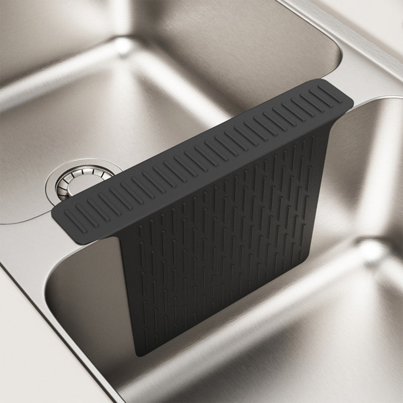 Silicone Kitchen Sink Mat Sink Saddle 17.6 X 12.8 In, Black