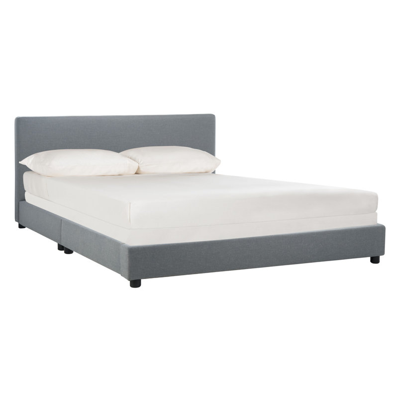 Olivos Upholstered Platform Bed, Queen, Grey Linen