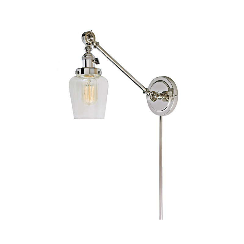 Martucci Swing Arm Sconce, Polished Nickel