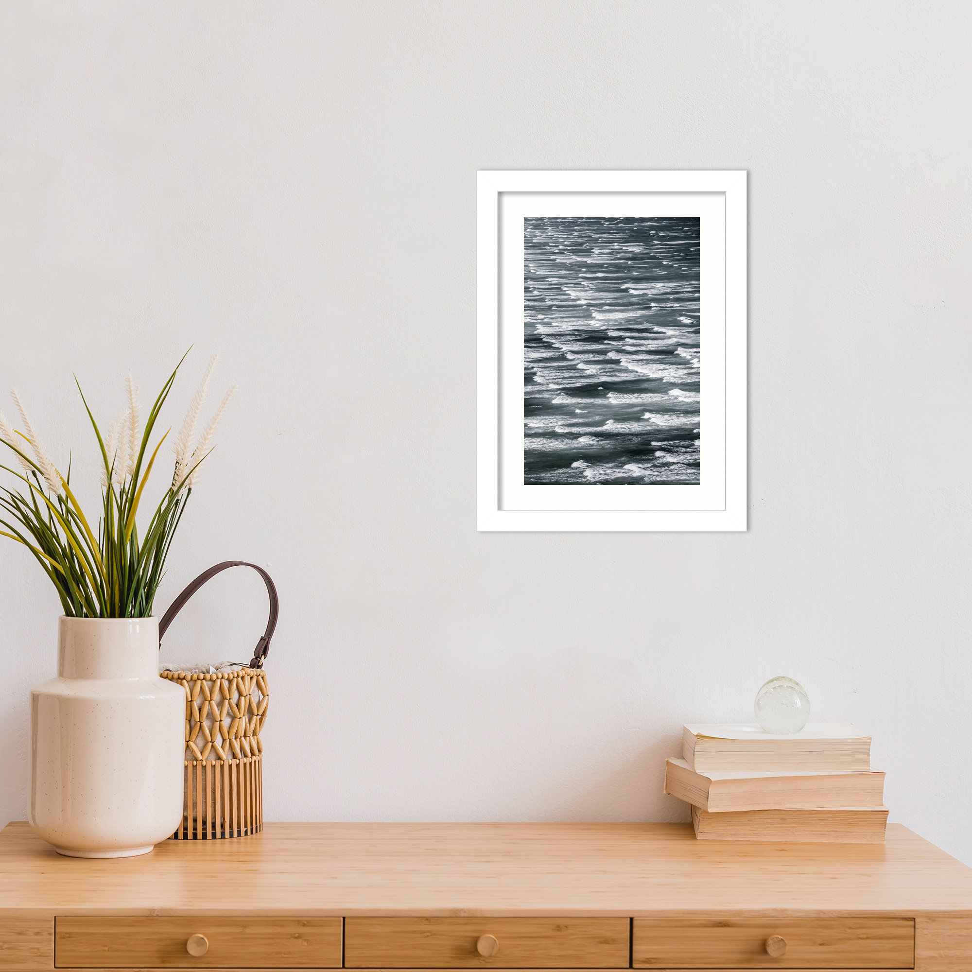Infinite Waves 02 by Shot by Clint Wood Framed Wall Art Print, White Framed, 13" H x 10" W