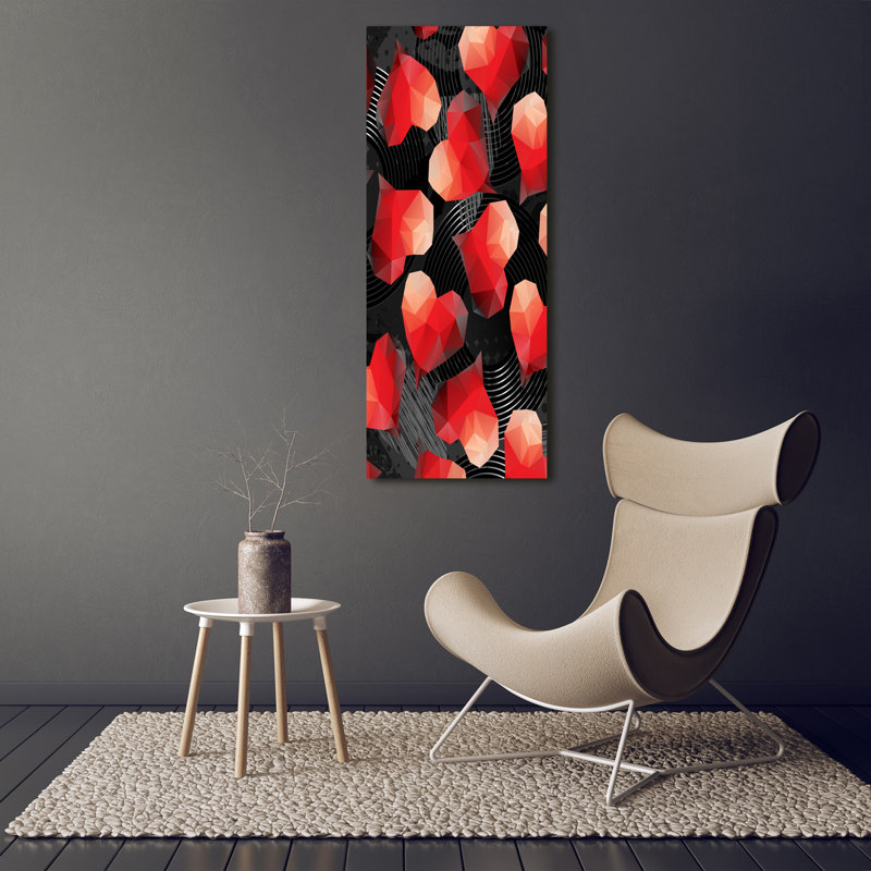 Geometric Hearts - Wrapped Canvas Print